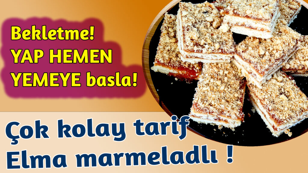 Elma marmeladlı kek. İstersen hemen ye, bekletme! Kolay Tarif