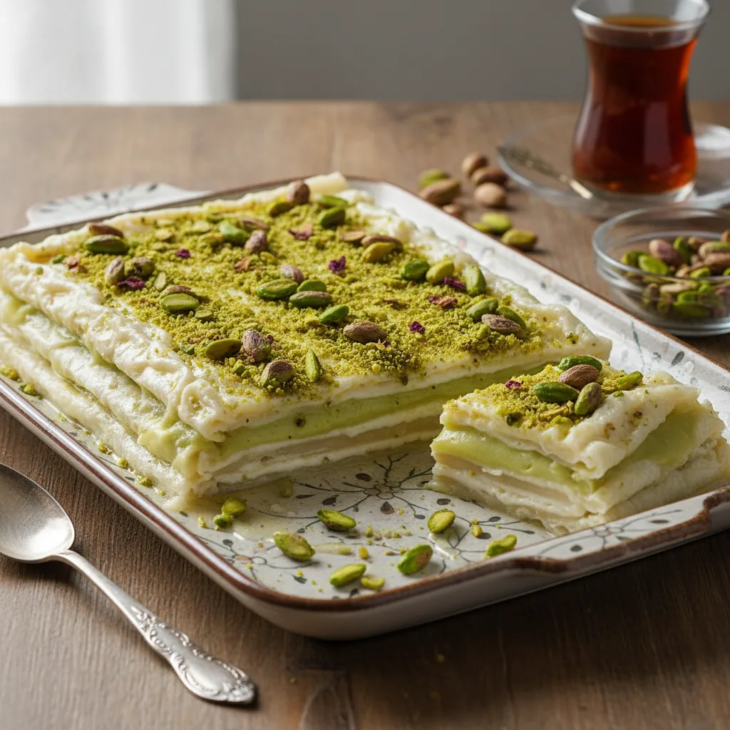 Fıstıklı Muhallebili Güllaç Tarifi