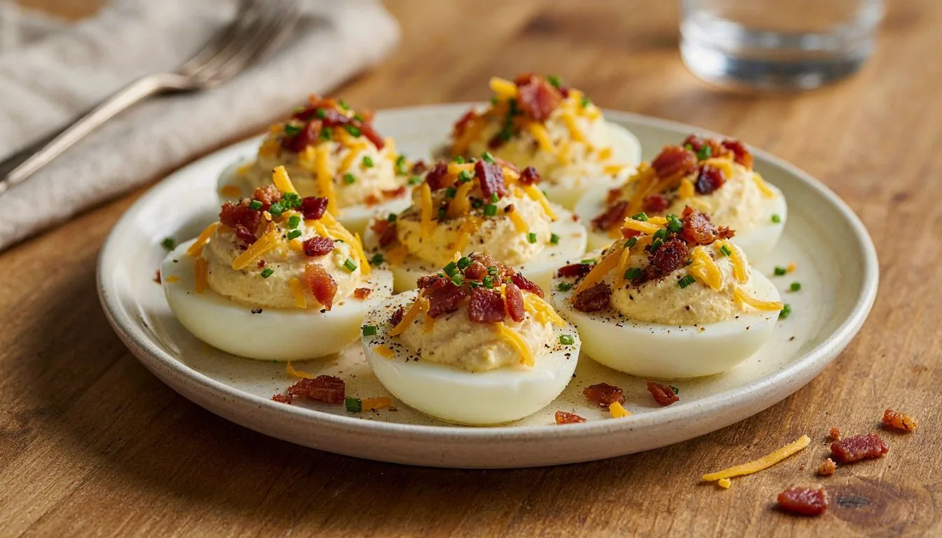 Bacon Cheddar Deviled Eggs Recipe
