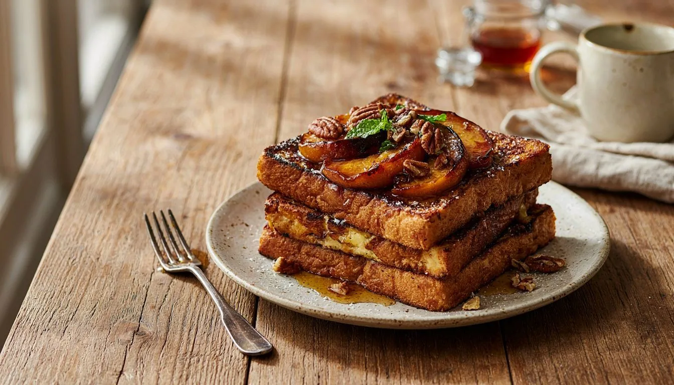 Caramelized Peach French Toast Recipe
