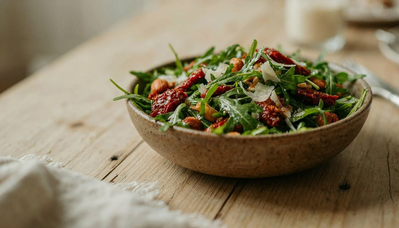 Kuru Domates ve Bademli Roka Salatası Tarifi