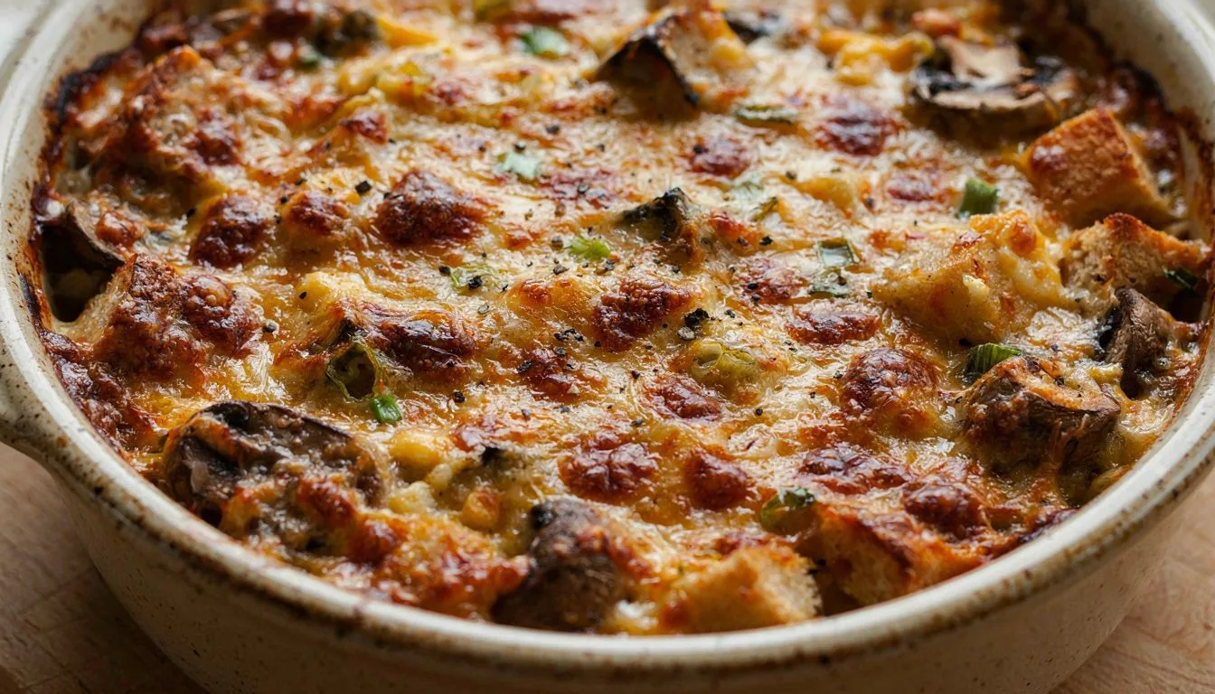 Mushroom Swiss Breakfast Casserole Recipe