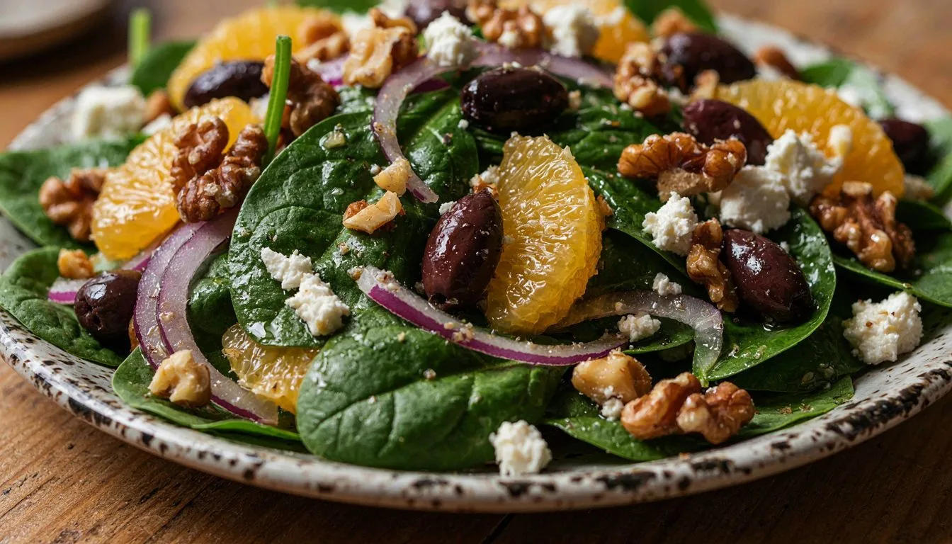 Portakal ve Zeytinli Bebek Ispanak Salatası Tarifi