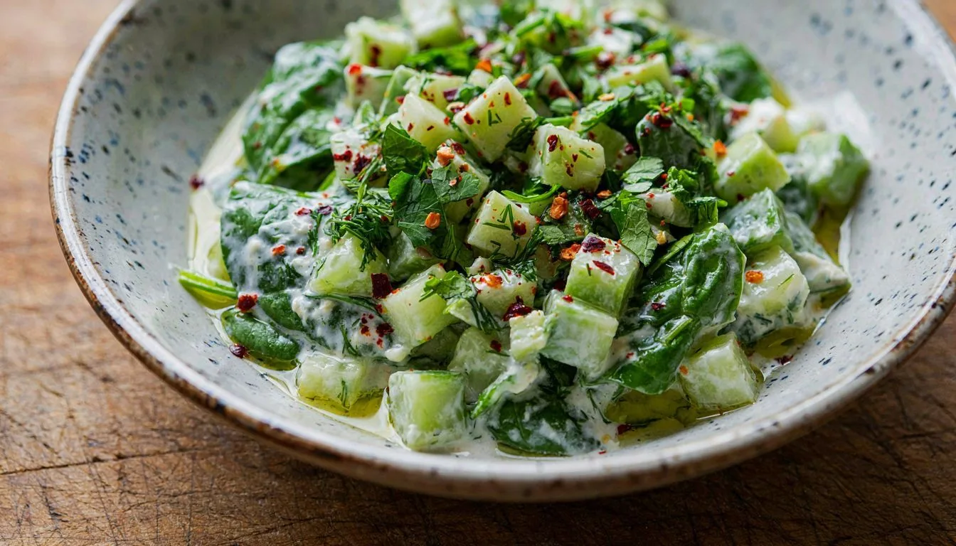 Salatalık ve Yoğurtlu Bebek Ispanak Salatası Tarifi