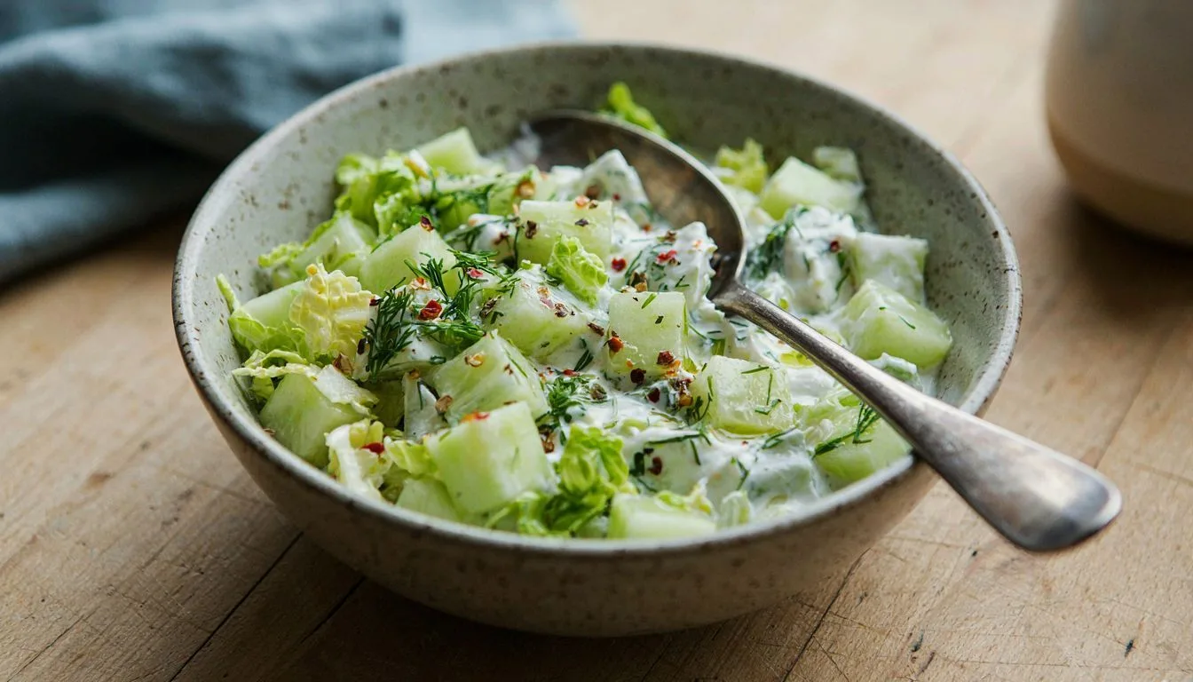 Salatalık ve Yoğurtlu Marul Salatası Tarifi