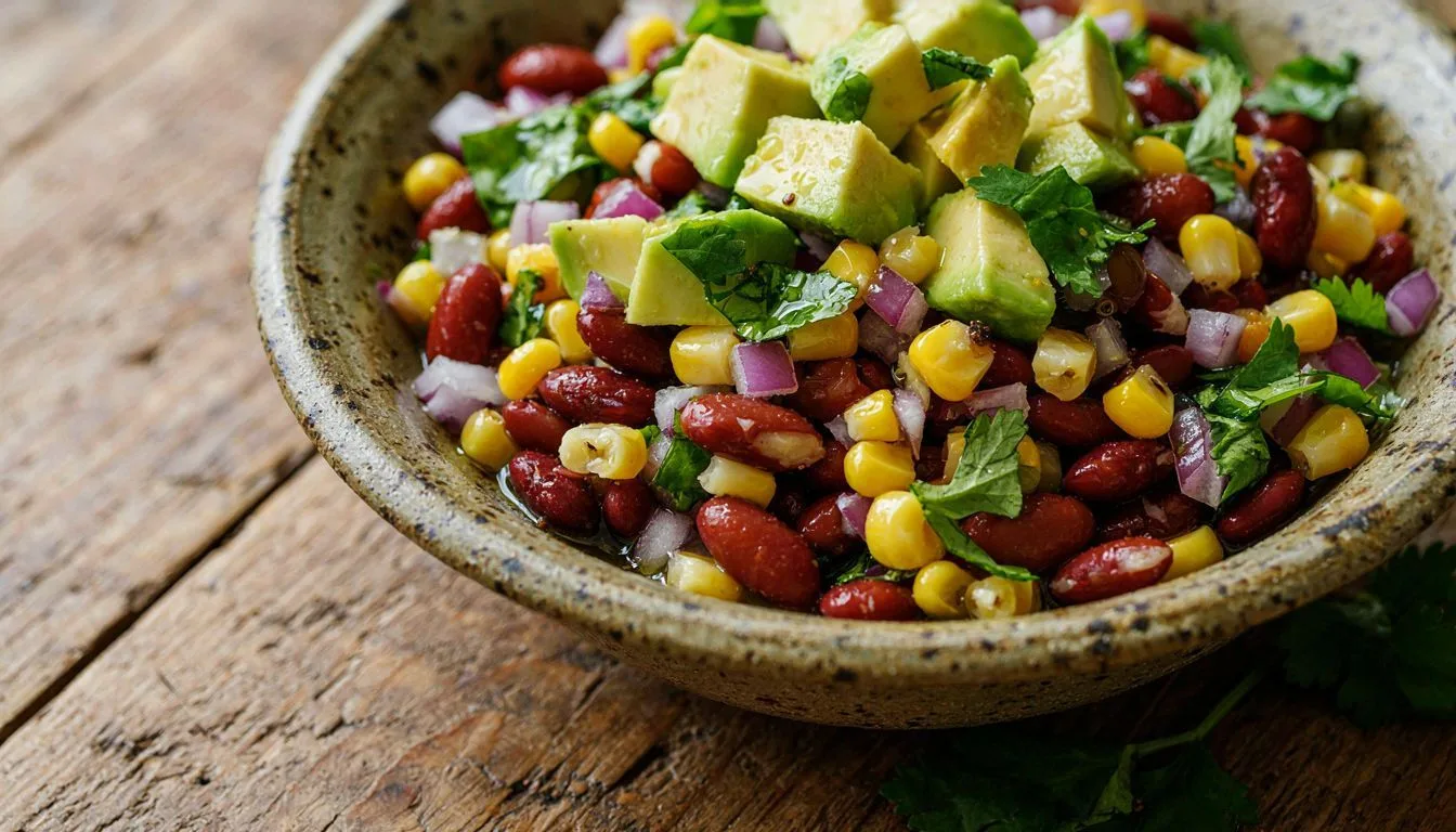 Avokado ve Mısırlı Barbunya Salatası Tarifi
