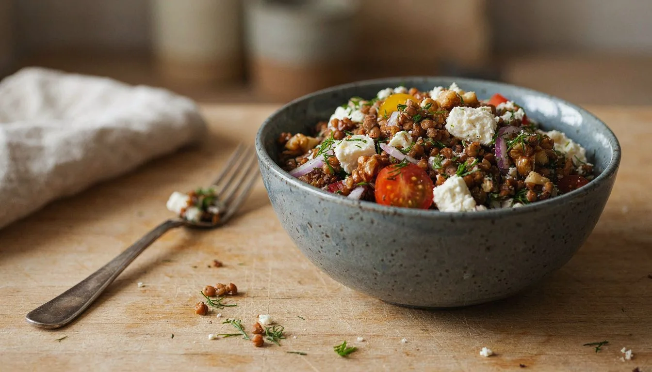 Beyaz Peynir ve Dereotlu Karabuğday Salatası Tarifi