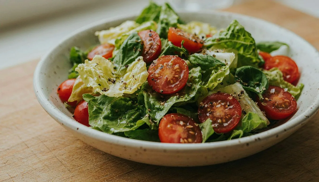 Domates ve Fesleğenli Marul Salatası Tarifi