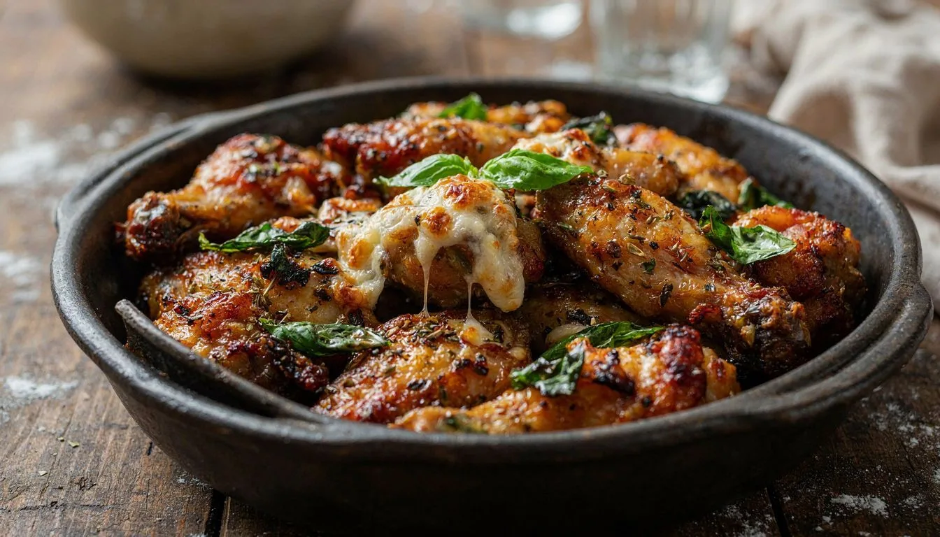 Fesleğenli Mozzarellalı Tavuk Kanat Tarifi