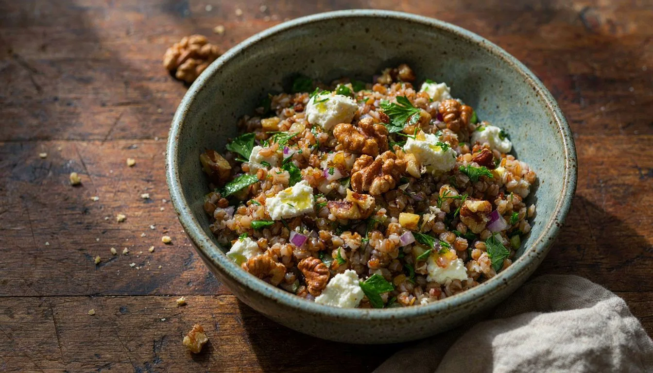 Keçi Peyniri ve Cevizli Bulgur Salatası Tarifi