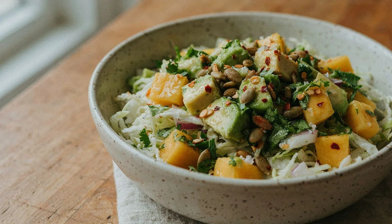 Mango ve Avokadolu Beyaz Lahana Salatası Tarifi