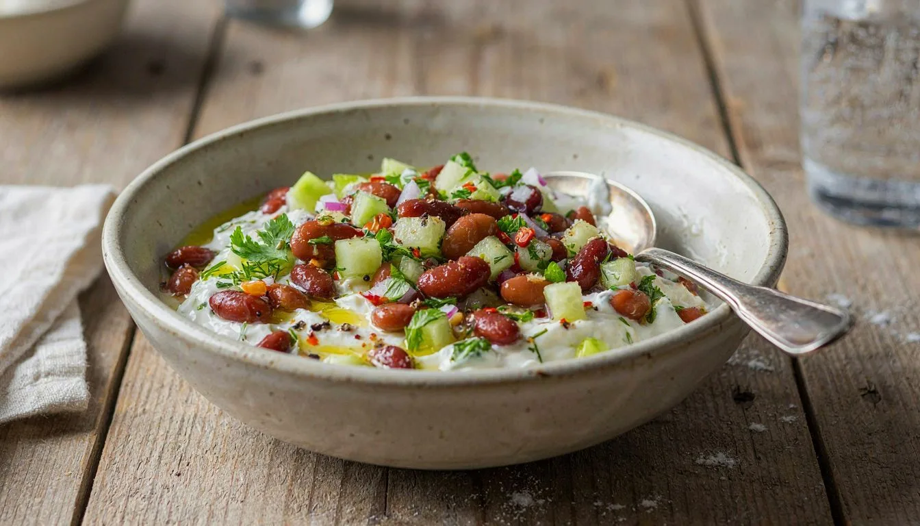 Salatalık ve Yoğurtlu Barbunya Salatası Tarifi